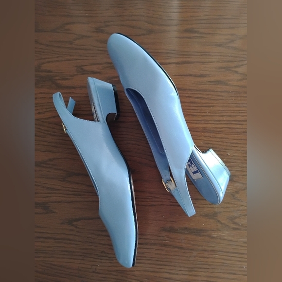 BFA Classics Women's Light Blue Slingback Heels 1.5" Man-made Materials 8.5M - Picture 5 of 8